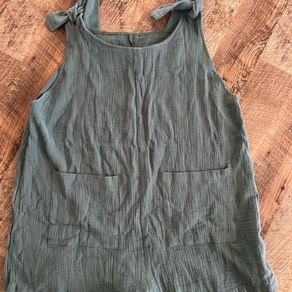 Teal Sleeveless Jumpsuit with Pockets - Picture 7 of 8